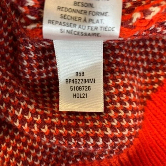 BP Nordstrom Women's Crafted Holiday Fairisle Sweater‎ In Red Scarlet Size S NWT - Picture 8 of 11